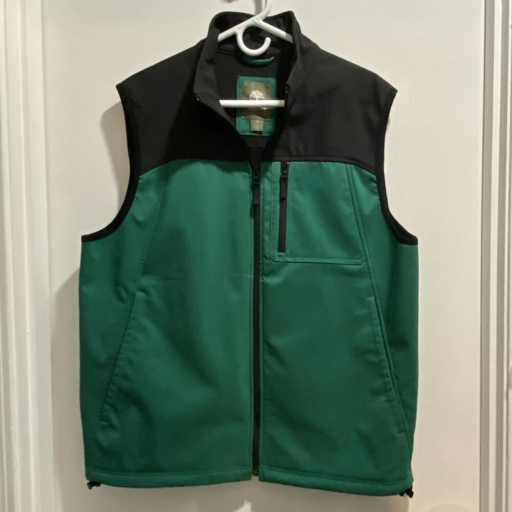 Timberland Colorblock System Design Heritage Fleece Lined Softshell Zip Vest L